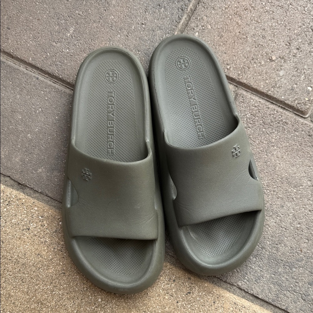 Tory Burch sandals shoes 9 olive green